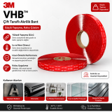 3M VHB Bant 4910F, Şeffaf, 19 mm x 33 m, 1.0 mm