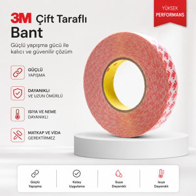 3m gpt 020 Akrilik Şeffaf Çift Taraflı Bant