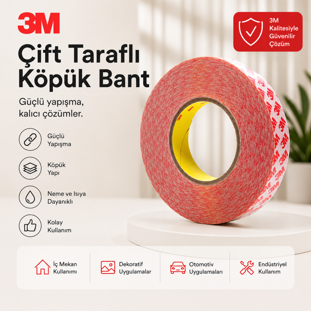 3m GPT-020 Çift Taraflı Bant 19mm  50 Metre