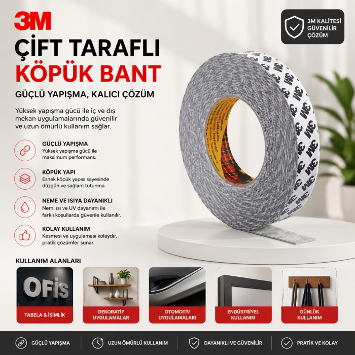 3M Çift Taraflı Bant 9086