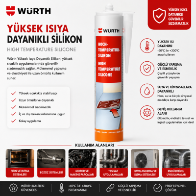 WÜRTH YÜKSEK SICAKLIK SİLİKONU 310 ML