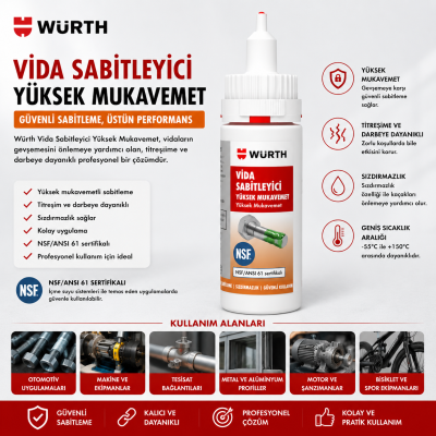 WÜRTH YÜKSEK DERECELİ CIVATA SABİTLEYİCİ DOS-YÜKSEK DERECE CIVATA SABİTLEYİCİ-50G