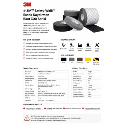 3M Safety-Walk 300 Serisi Orta Esnek Kaydırmaz Bant