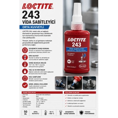 LOCTITE 243 Vida Sabitleyici 50 ML