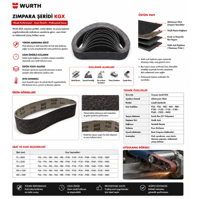 Würth Zımpara şeridi KGX   