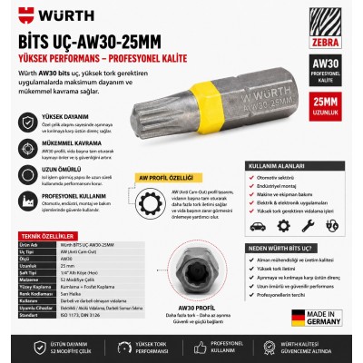 Würth BİTS UÇ-AW30-25MM