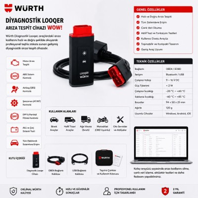 Würth DİYAGNOSTİK LOOQER ARIZA TESPİT CİHAZI WOW