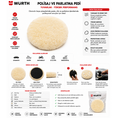 Würth CIRTLI KOYUN POSTU POLİSAJ PEDİ-BYZ-D200