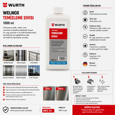 Würth  WELNOX TEMİZLEME SIVISI 1000ML