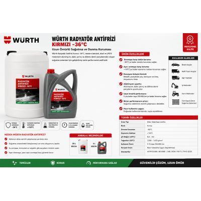 WÜRTH İŞLEME VE SOĞUTMA SIVISI NG ÇÖZÜNÜR KESME YAĞI 20 LT