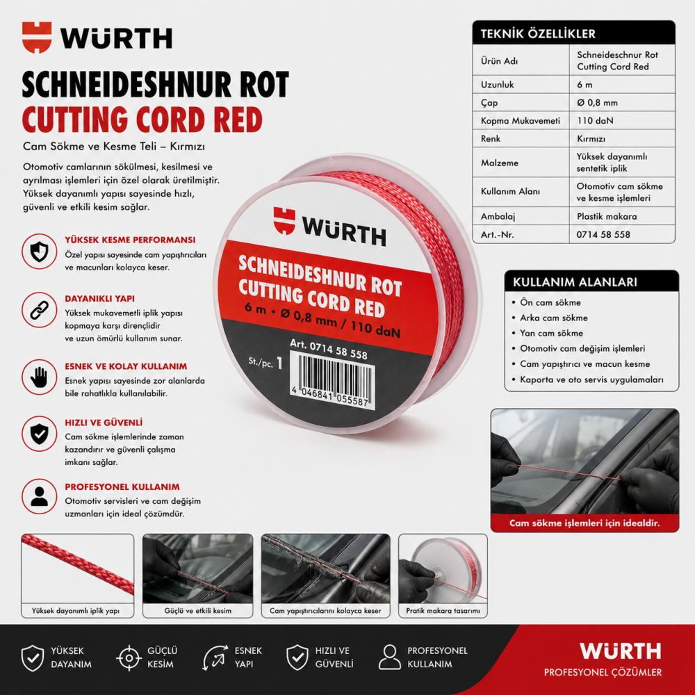 Würth CAM MACUNU KESME İPİ-KRM-65M