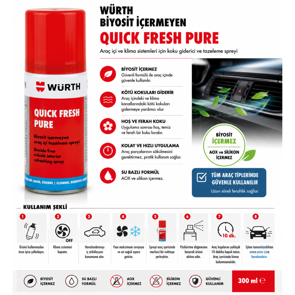 Würth Biyosit içermeyen Quick Fresh Pure