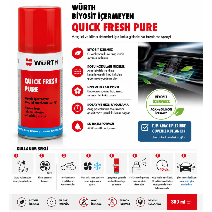 Würth Biyosit içermeyen Quick Fresh Pure