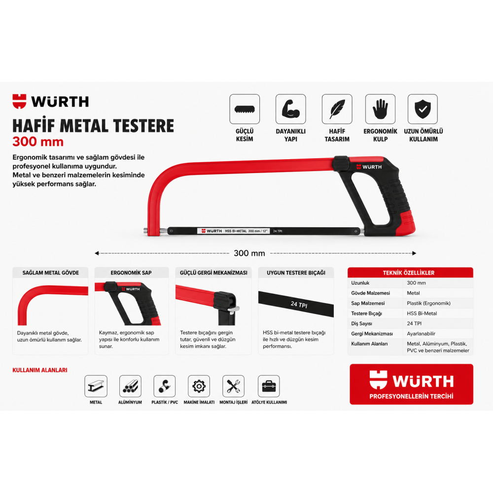 Würth Metal demir testeresi