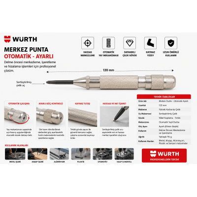 Würth OTOMATİK ZIMBA-VURMA ARALIĞI-6-13KG