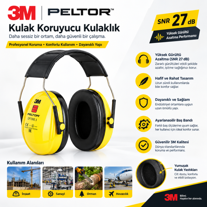 3M Peltor Optime I Kulaklıklar H510A-401-Gu