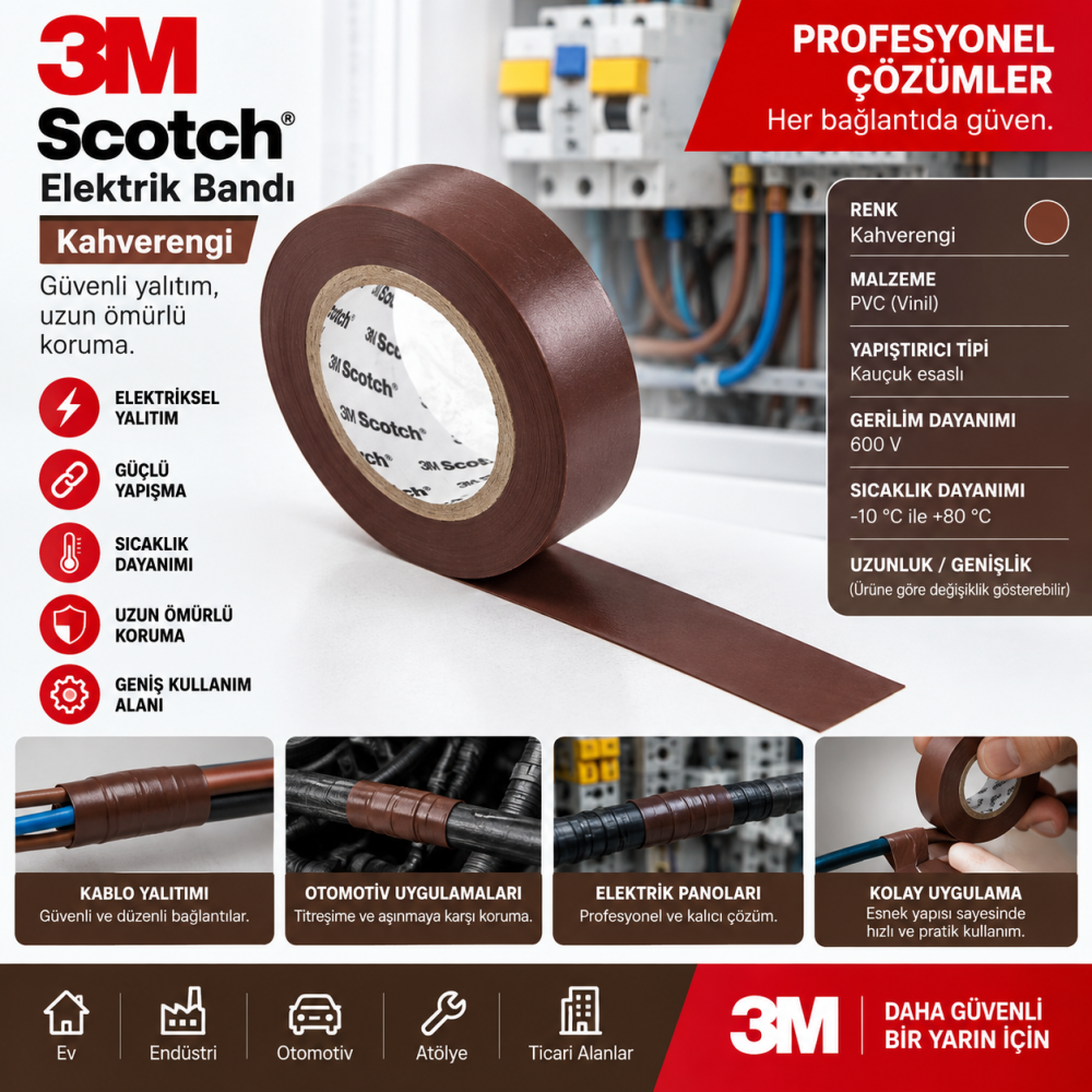 Würth ELEKTRİK İZOLASYON BANDI 15MMX10M KAHVE