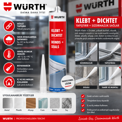 Würth Pense seti 2 4 parça REDSTRIPE