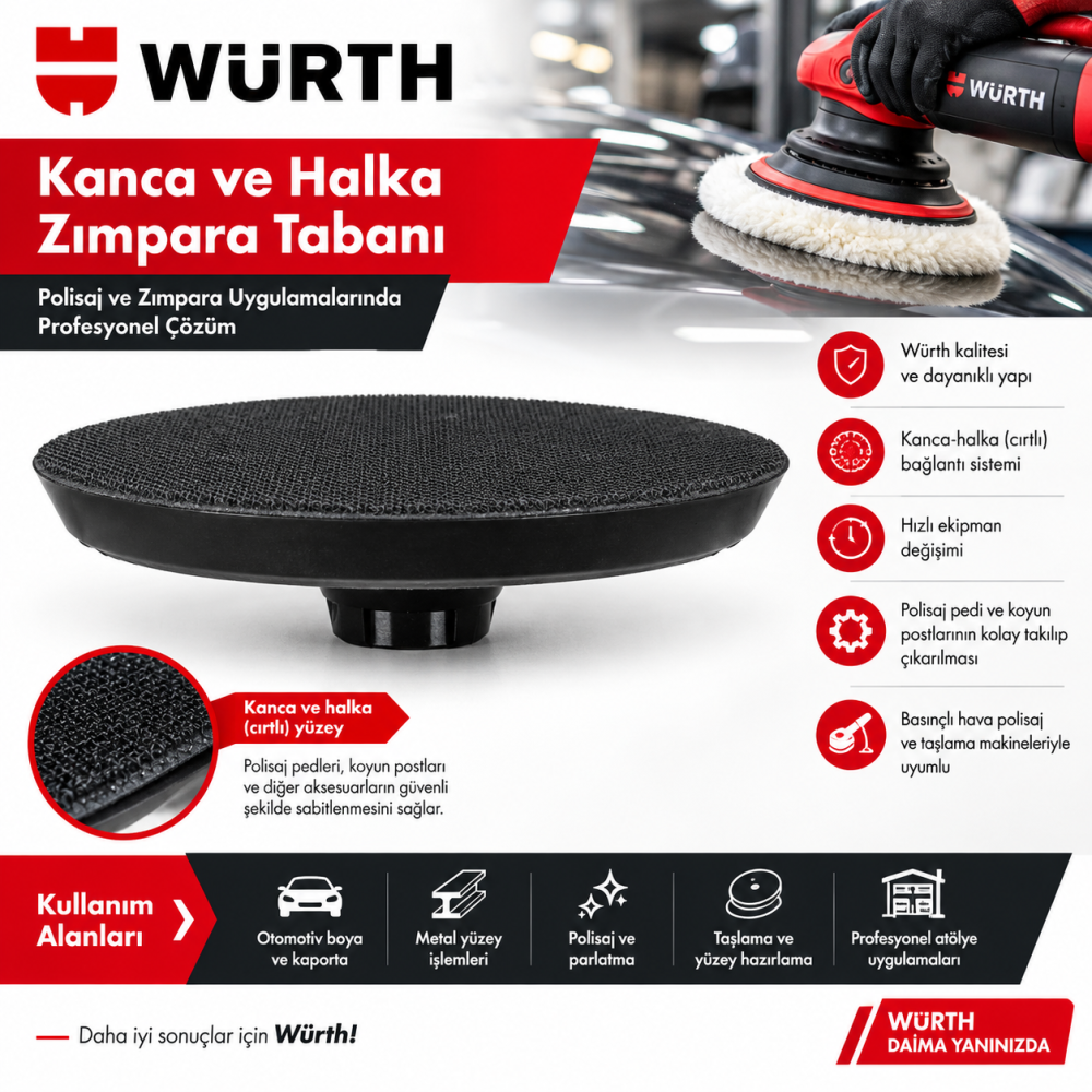 Würth Kanca ve halka zımpara tabanı