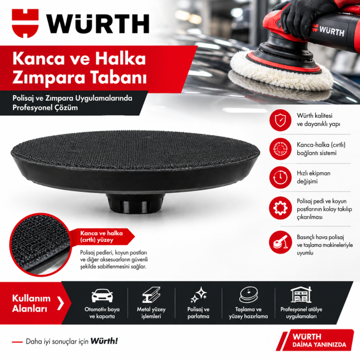 Würth Kanca ve halka zımpara tabanı