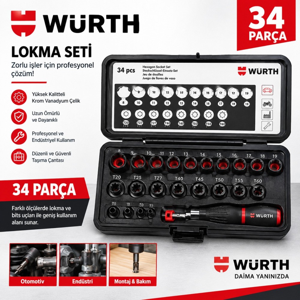 12 inç spiral lokma somun seti 14 parça