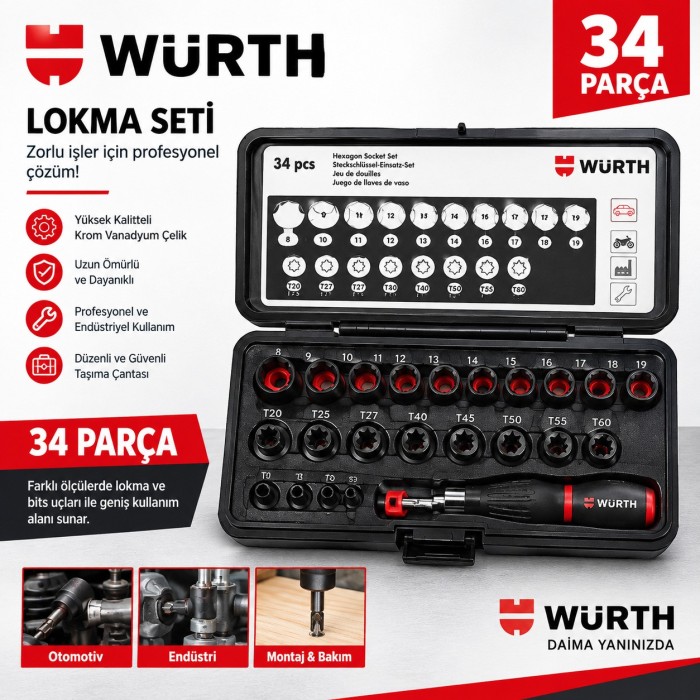 12 inç spiral lokma somun seti 14 parça