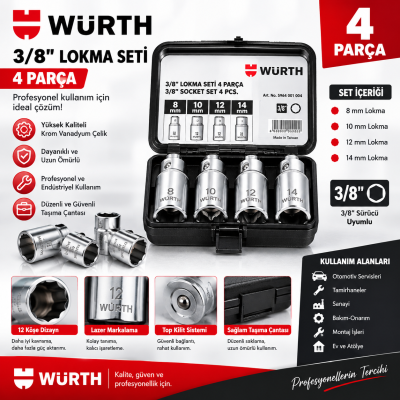 Würth SAPLAMA SÖKME VE TAKMA LKMA SETD6-12MM