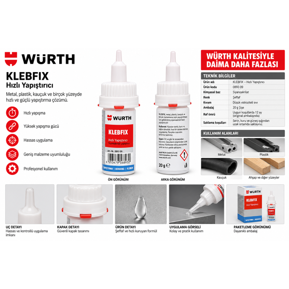Würth DOS SÜPER YAPIŞTIRICI 20GR