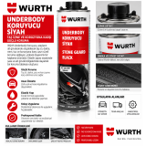 WÜRTH PÜTÜR ALT KORUMA BOYASI SİYAH 1LT   12 ADET