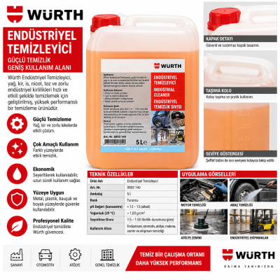 WÜRTH R1 ÜNİVERSAL TEMİZLEYİCİ 5LT