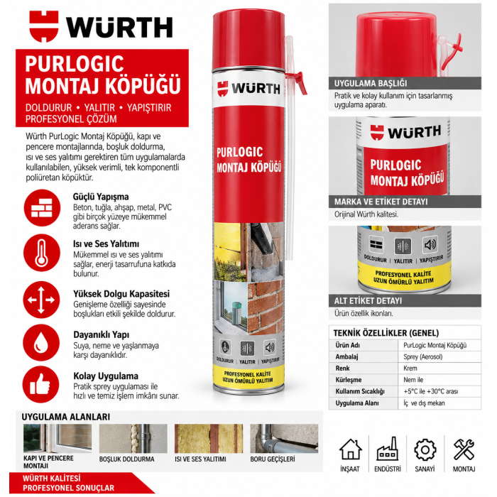 Würth HORTUM MONTAJ KÖPÜĞÜ EXPANFIX-PRO-750ML