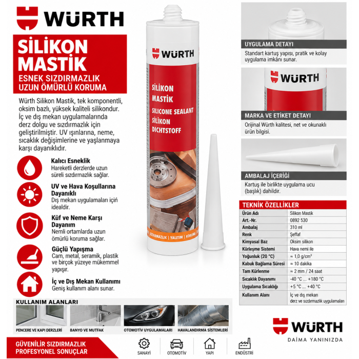 Würth DICHTFIX-İZOLE MACUNU BEJ 310ML  12Adet