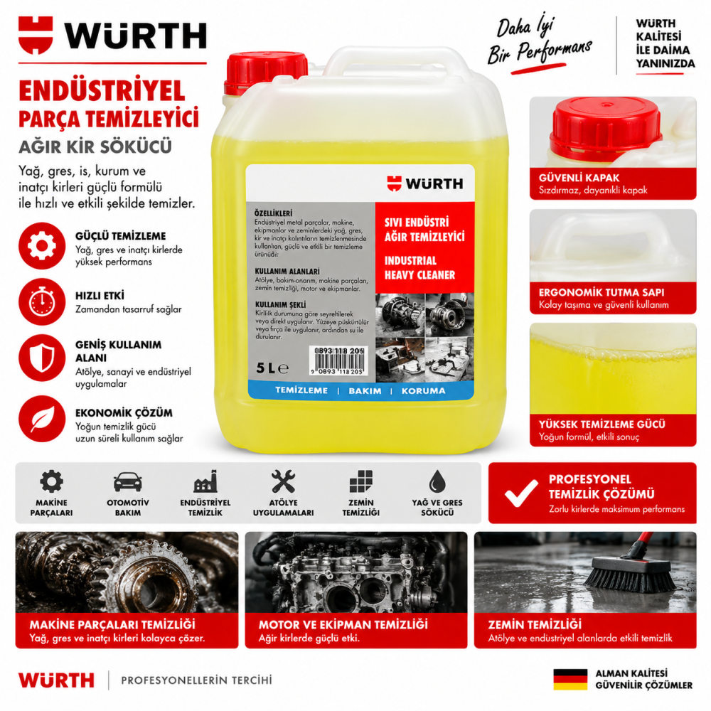 Würth BMF-ÇOK AMAÇLI GENEL TEMİZLEYİCİ 5LT