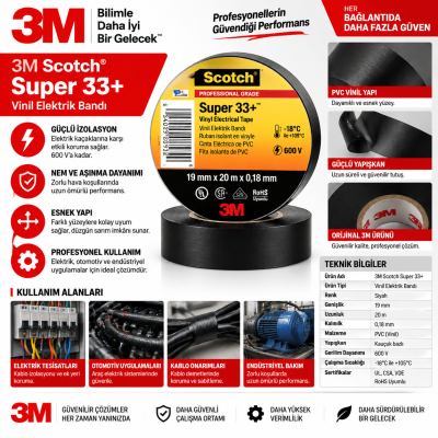 Scotch Super 33 Vinil Elektrik Bandı