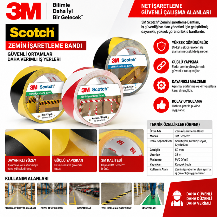 3M Genel Amaçlı Uyarı ve İşaretleme Bandı 766