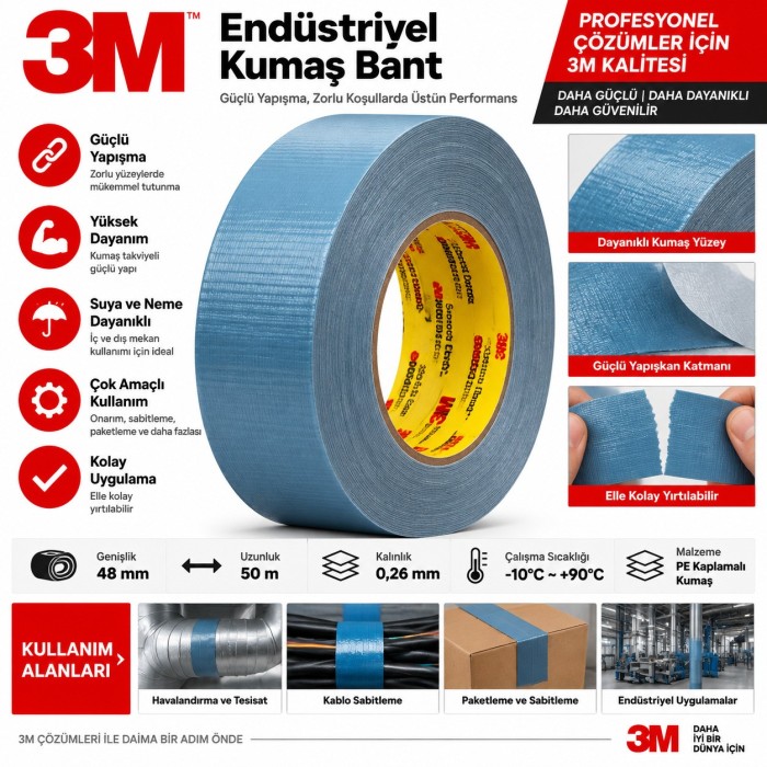 3M Performance Plus Koli Bandi 8979 Mavi 48 mm x 55m 033 mm