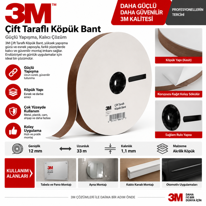 3M Aleve Dayanıklı Kancalı Cırt Cırt Bant