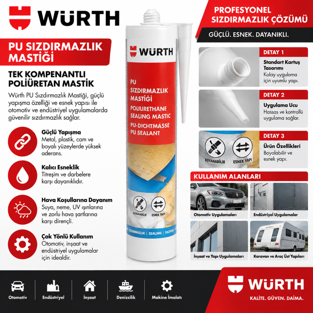 Würth Montaj yapıştırıcısı PUR Rapid   12 ADET