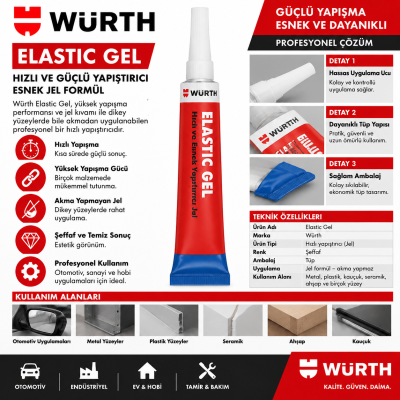 Würth Süper yapıştırıcı Klebfix GEL