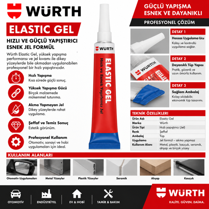 Würth Süper yapıştırıcı Klebfix GEL