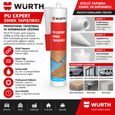 Würth PU Ekspres montaj yapıştırıcı Açık sarı