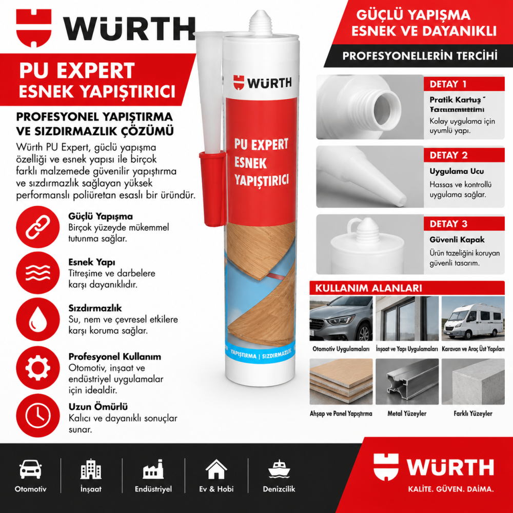 Würth PU Ekspres montaj yapıştırıcı Açık sarı