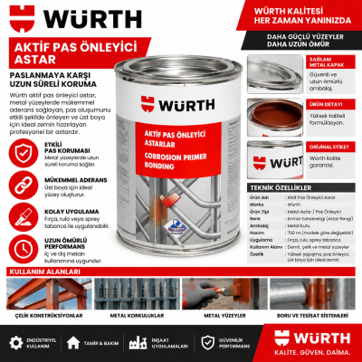 WÜRTH Pas Astar Boya PAS ASTAR BOYA KIRMIZIKAHVERENGİ 750ML