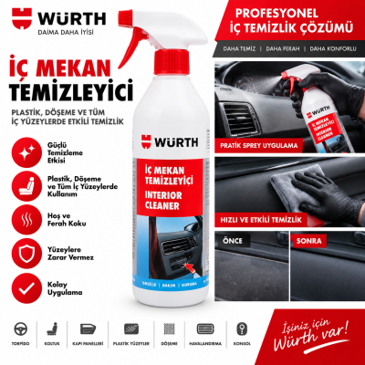 WÜRTH Plastik derin bakım PLASTİK YÜZEY TEMİZLEYİCİSİ 500ML