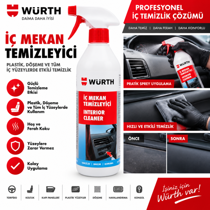 WÜRTH Plastik derin bakım PLASTİK YÜZEY TEMİZLEYİCİSİ 500ML