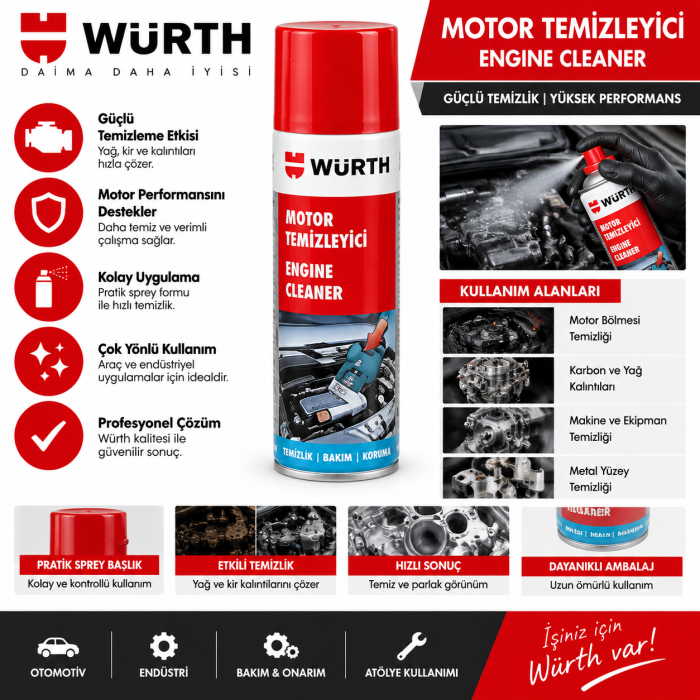 WÜRTH MOTOR KORUMA CİLASI 400ML