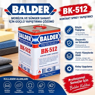 Balder BK 512 Sprey Yapıştırıcı Teneke 16 L