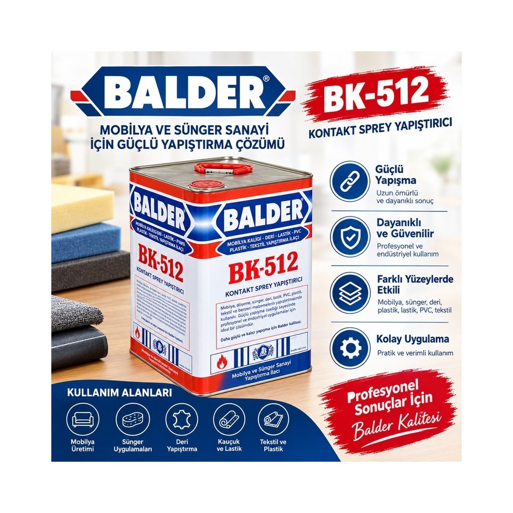 Balder BK 512 Sprey Yapıştırıcı Teneke 16 L