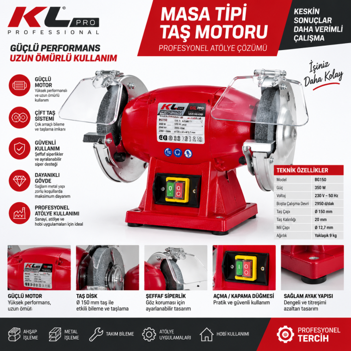 Femi 404 Profesyonel Taşlama Motoru 150mm