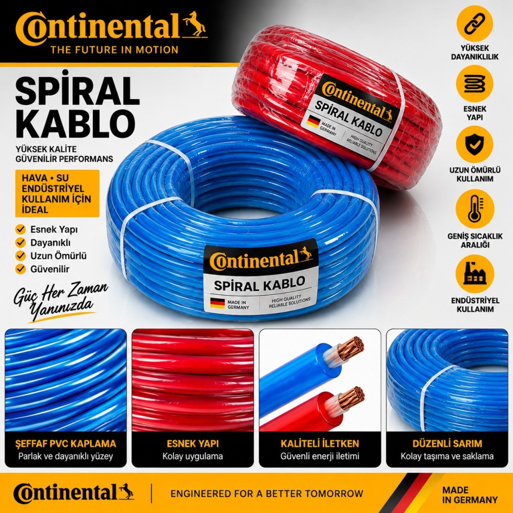 Continental Kırmızı 8x15 20 Bar Kaynak Hortumu 100 Metre